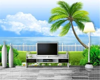 beibehang high definition balcony creative fashion wallpaper scenery palm trees indoor interior wall 3d wallpaper papier peint