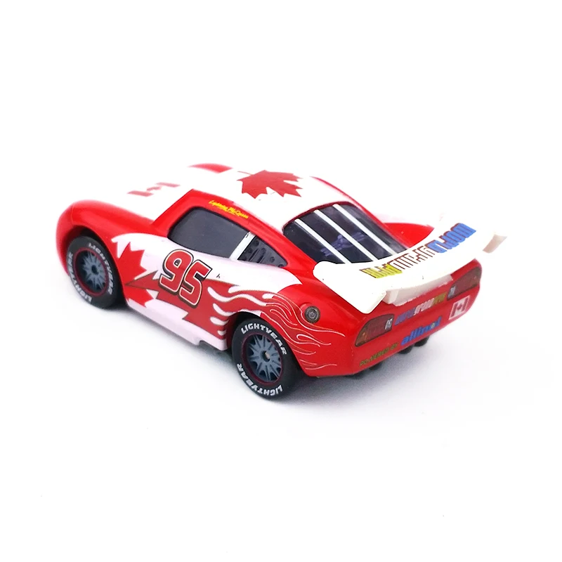 Disney Pixar Cars No.95 Lightning Mcqueen Канада узор Металл литье под давлением игрушечный