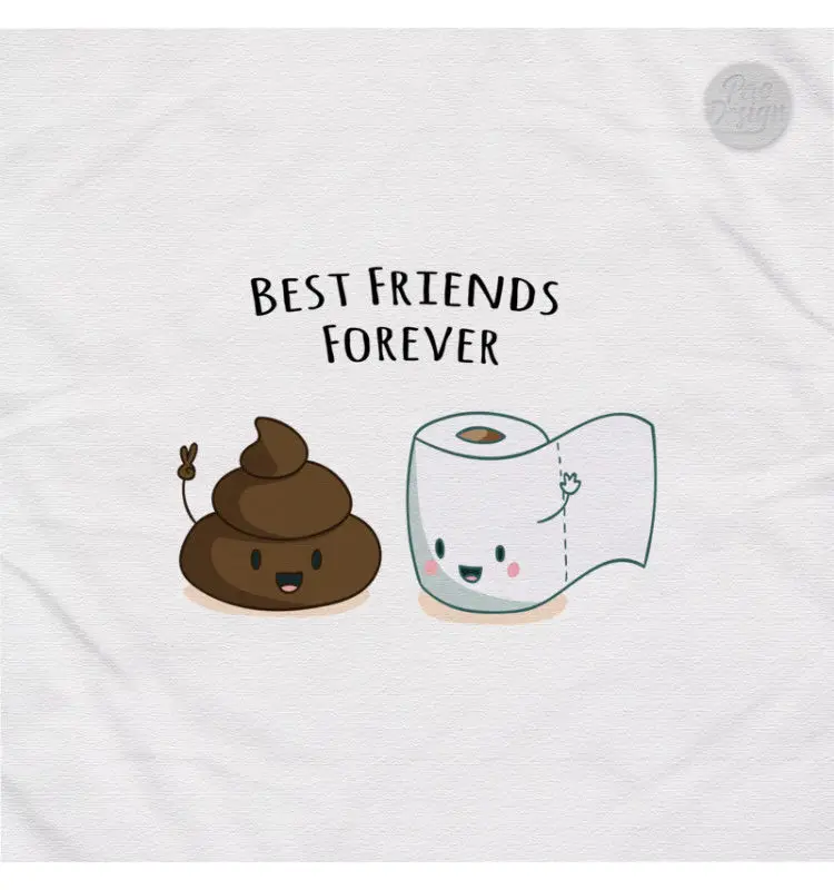 Футболка женская с надписью BEST FRIENDS FOREVER CARD TOILET LOVE FUNNY IRONIC NENE NE0377A PA Cool Casual pride