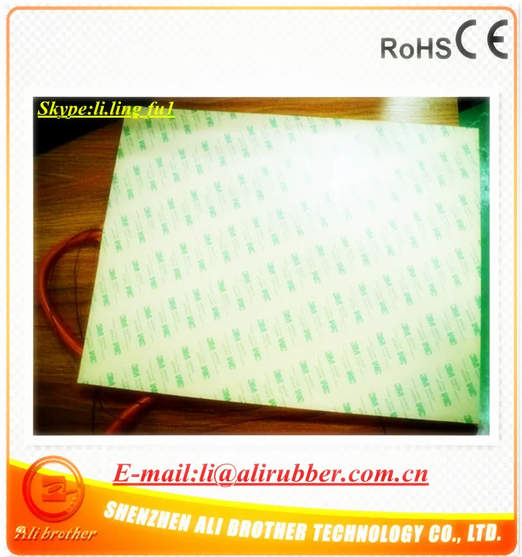 Silicone Heater 3D Printer 300*400*1.5mm 12v 360w adhesive1side 1000mm lead come out from short side 100k thermistor | Дом и сад