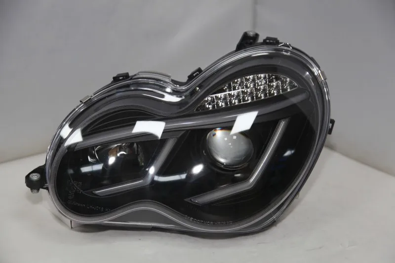 Для Mercedes-Benz 2000-2007 год W203 C63 C200 C230 C280 C300 светодиодный ангельские глазки светодиодный передний фонарь с DRL дневным светом