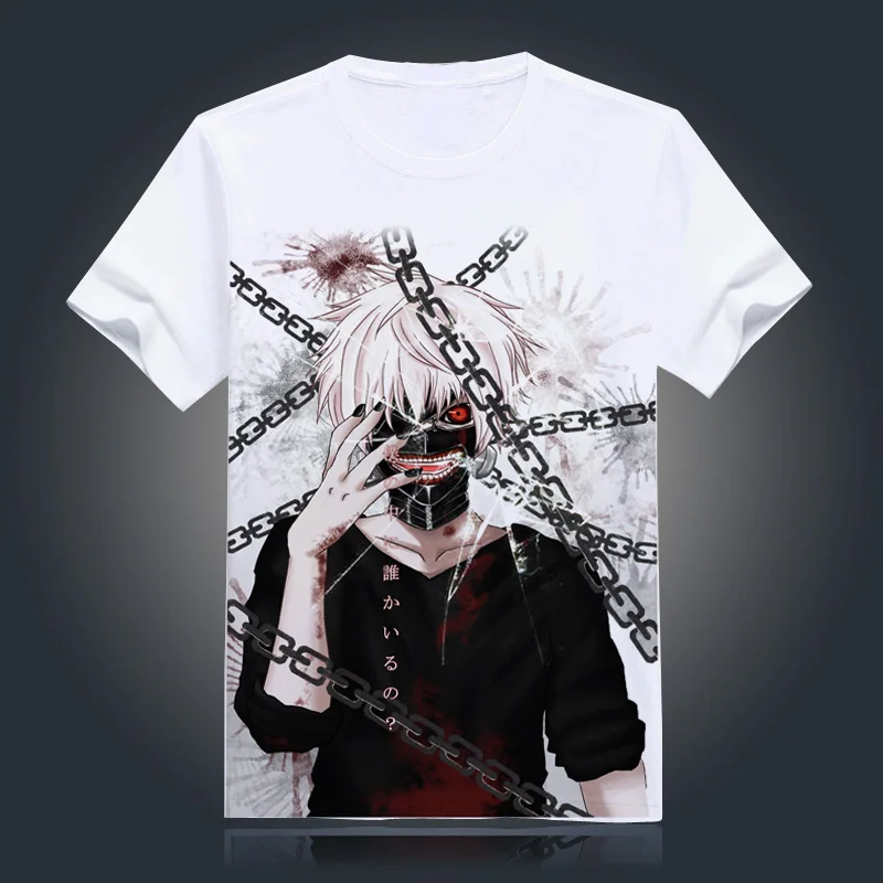 Токийский Гуль футболка новинка японское аниме Ken Kaneki костюм для косплея удобная