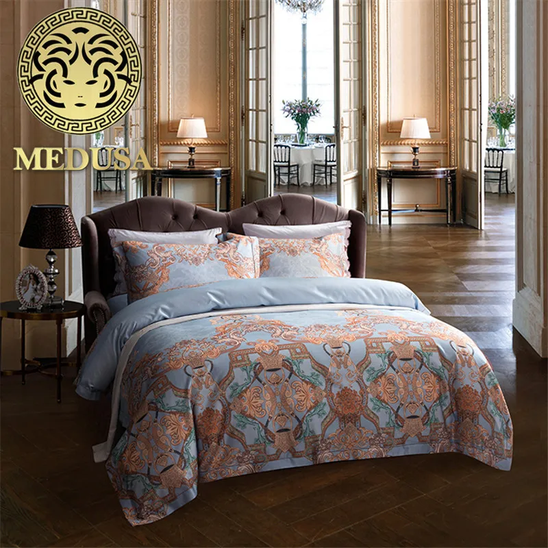 Медуза 1400TC Дамаск Европа дворца постельные принадлежности король Королева