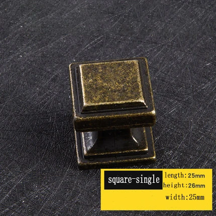 small square Европейские бронзовые ручки для шкафа, фурнитура для домашнего декора, антикварная мебель, ручки для шкафа, ящика, двери шкафа, мульти-тип - Цвет: small square