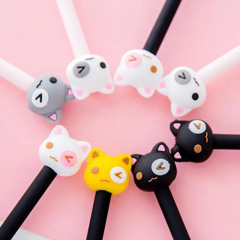 

Jonvon Satone 12pcs Cute Cat pen Creative Stationery Pen Neutral Pens Black Student School Tools Kawaii School Supplies Office
