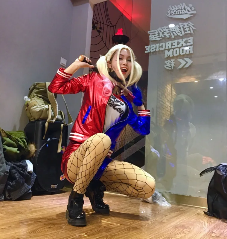 New Halloween Adult Harley Quinn Suicide Squad Pajamas Sets Women Cosplay Costumes Full Set Women Accessories Halloween Costumes