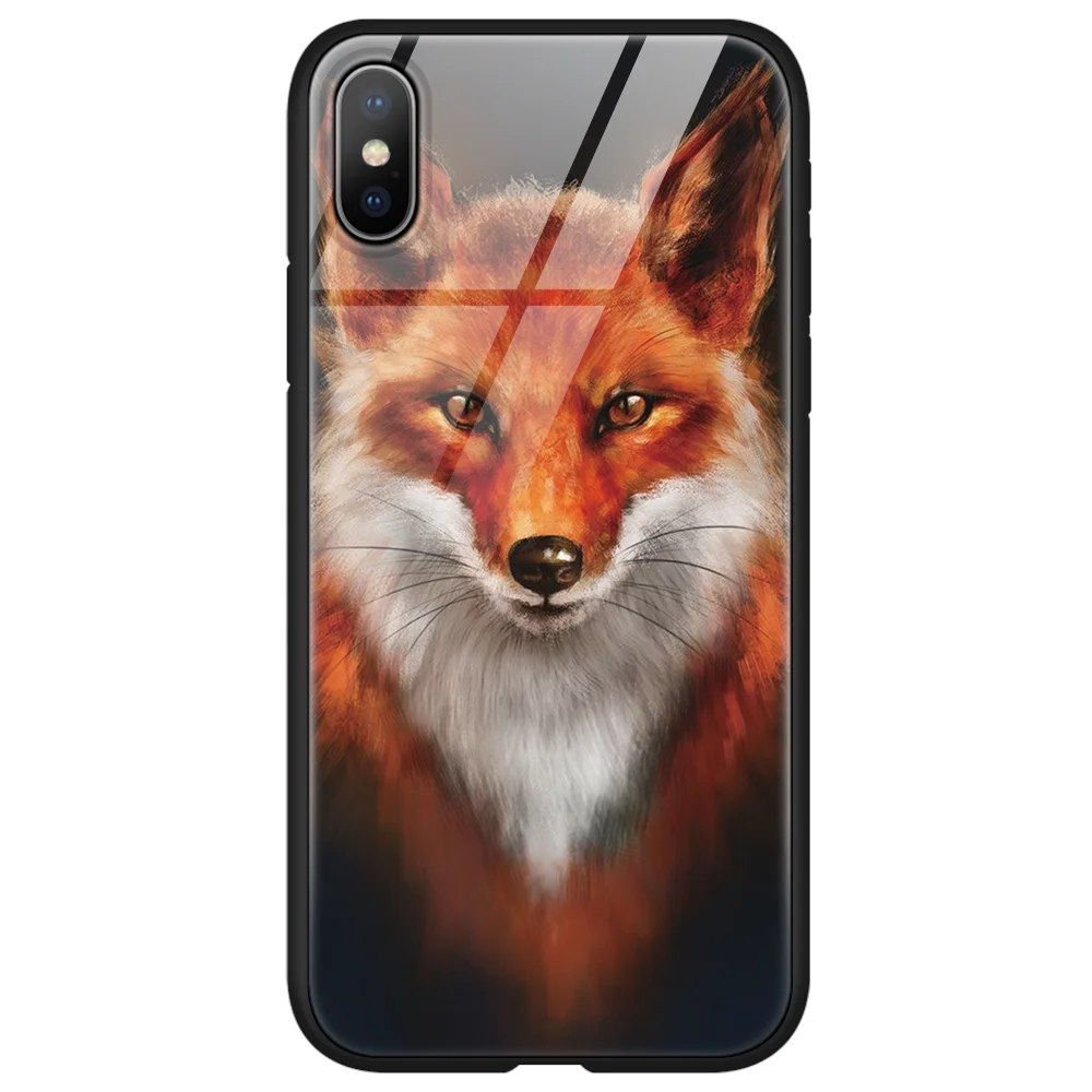 hbmhuli Роскошный чехол для телефона с изображением лисы для iPhone XS MAX 7 8 10 6 S XR, чехол для iPhone 8 7 6 6s Plus X 7plus 8 plus, силиконовый чехол - Цвет: hbmhuli