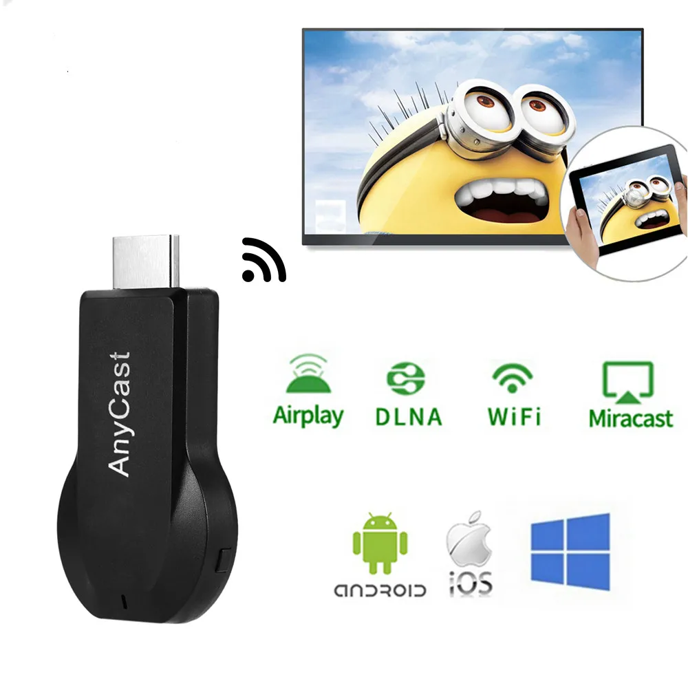 AnyCast M2 Plus Airplay Miracast DLNA 1080P WiFi дисплей ТВ адаптер видеостример для IOS Android|SmartTV-стики и