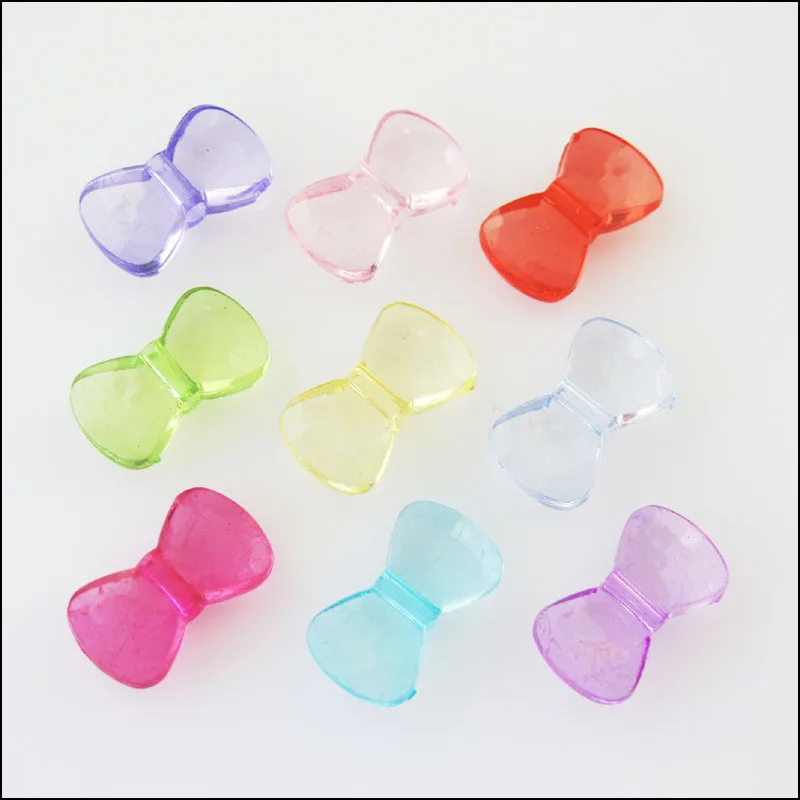 Новый 80 шт. смешанный Пластиковый Акриловый Прозрачный бантом Spacer Бусины