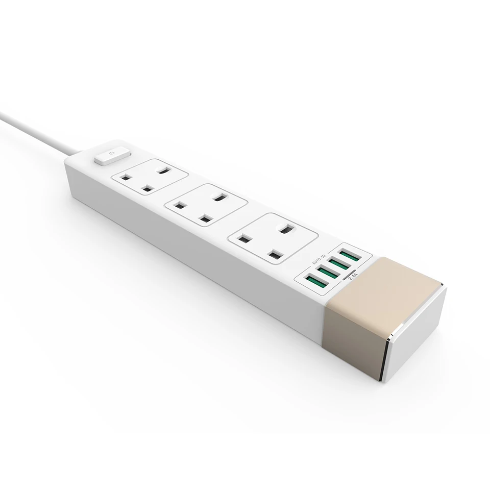LDNIO 3 штепсельная вилка британского стандарта розетки электрической 5V/2.4A 4 USB