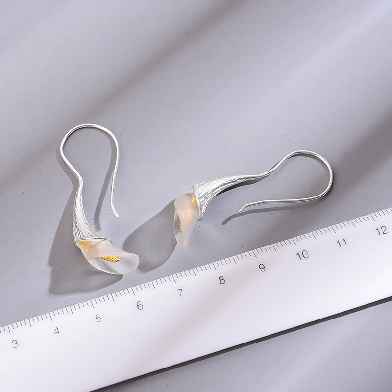 Женские серьги-подвески Lotus Fun изящные висячие украшения ручного изготовления из