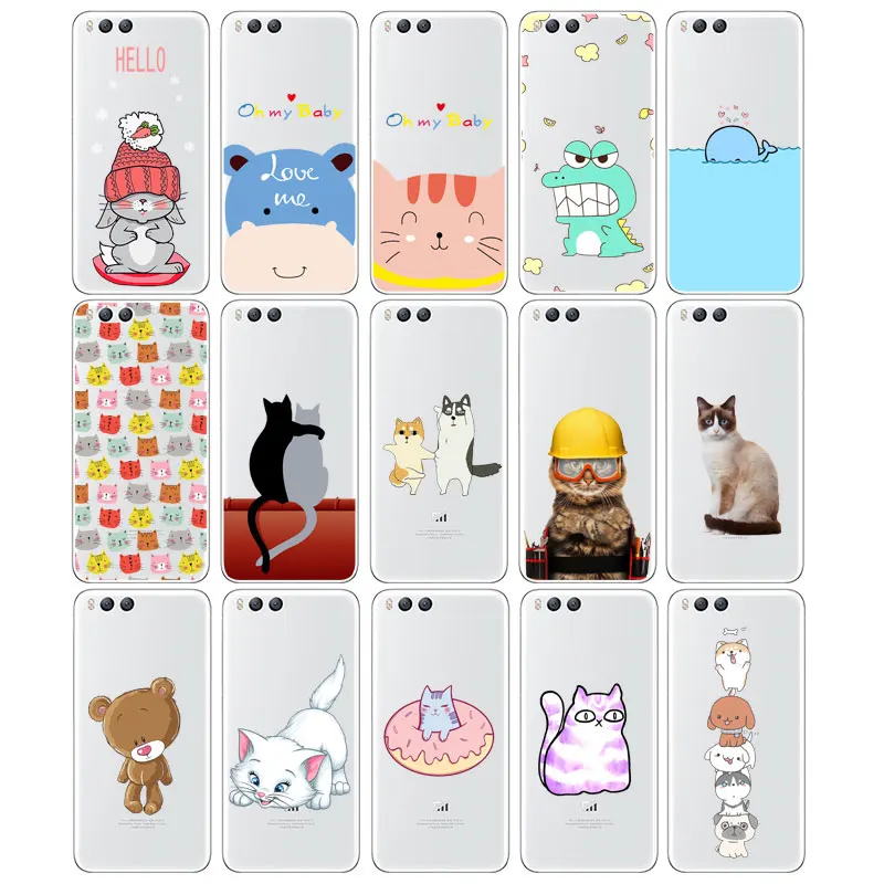 DREAMFOX L570 Cartoon Animal Cat Soft TPU Silicone Case Cover For Xiaomi Mi Note 2 3 4 5 6 8 SE M5 4C 4S 5C 5S 5X 6X A1 Plus |