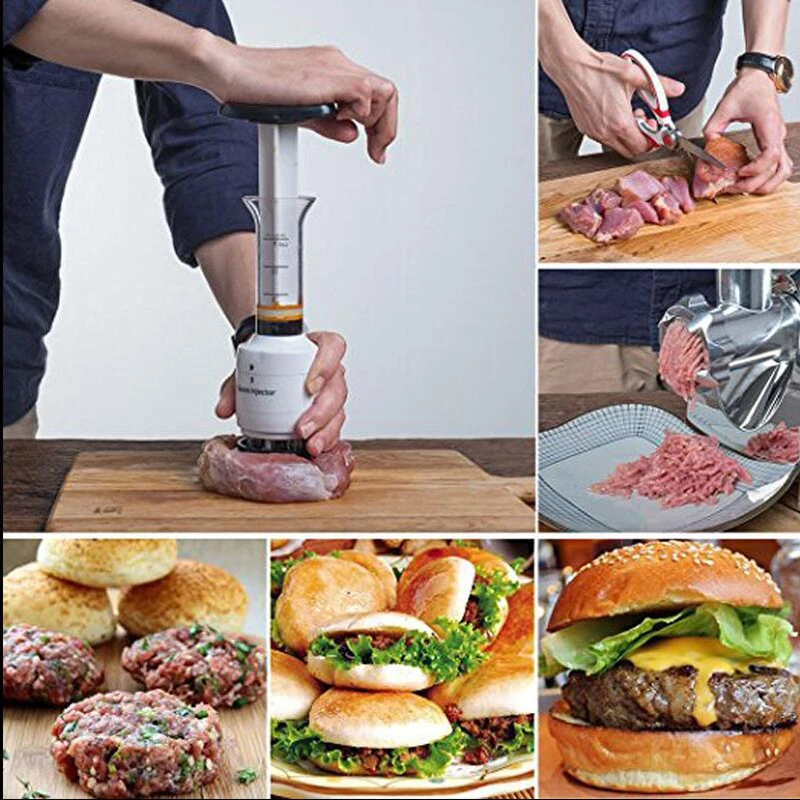 Нож для мяса из нержавеющей стали игла барбекю инжектор маринад Flavor шприц