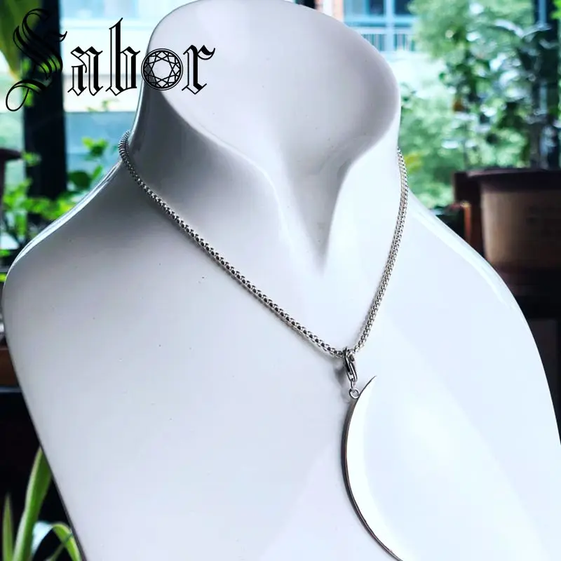 Long Moon Silver Charm Pendant DIY Jewelry Findings Accessories silver plated Fashion Gift For Women Men thomas | Украшения и