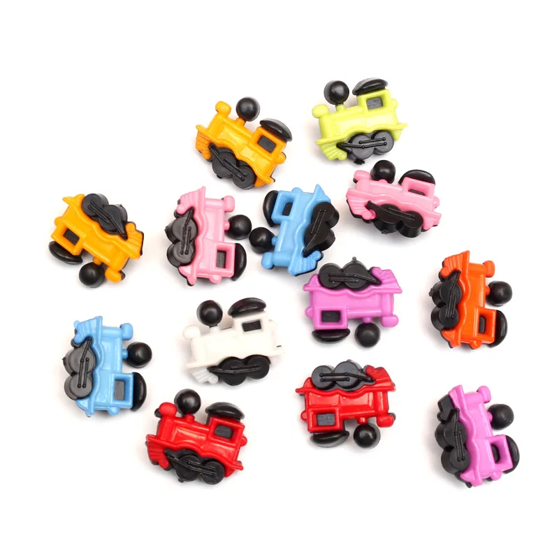

50pcs 21x19mm Acrylic Train Sewing Buttons For Cloth Flatback Cabochon Scrapbooking Crafts Knopf Bouton Decor Diy Accessories