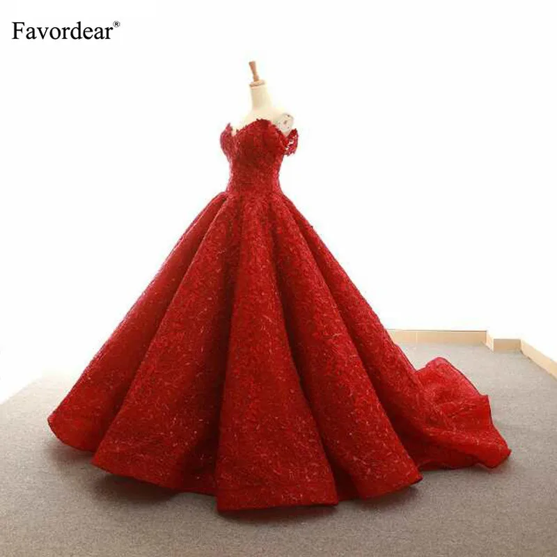 Favordear 2019 Sweetheart Off The Shoulder Ball Gown Evening Dress Vestidos De Noche Pleated Luxurious Formal Dress Prom Dress