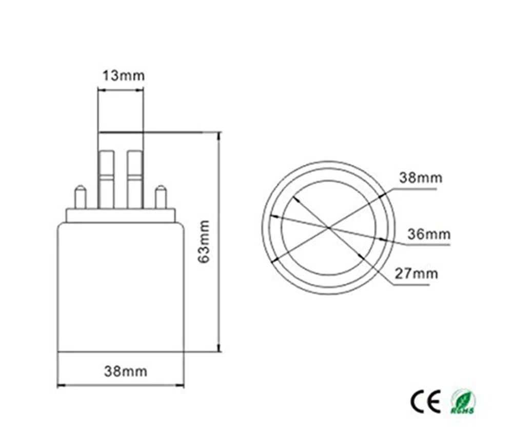4 шт. GX23 E26/E27 ламповый Базовый конвертер 2 к E26/e27 адаптер 2P CFL (2P параллельно двойная
