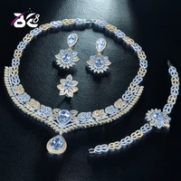 be 8 high quality water drop shape wedding jewelry set sparkling zirconia bridal accessory hotsale 4pcs set for lady marry s264