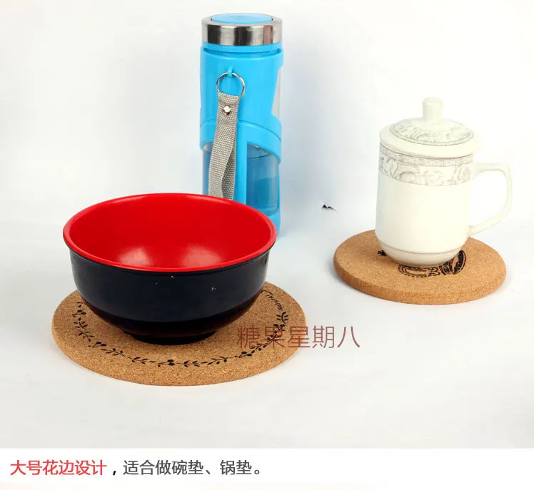 5pc/Lot Cork Wood Coaster Tea Coffee Cup Drinks Mat Japan Style Flexible Table Heat Resistant Round Dish Mats Pot Home Decor | Дом и сад