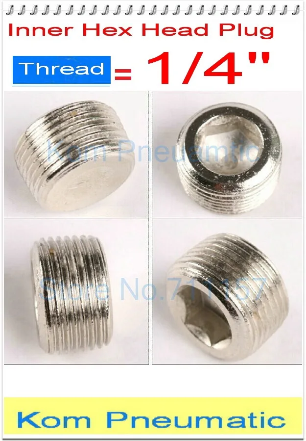 100x Бесплатная доставка 1/4 &quotнаружная резьба внутренняя Шестигранная головка