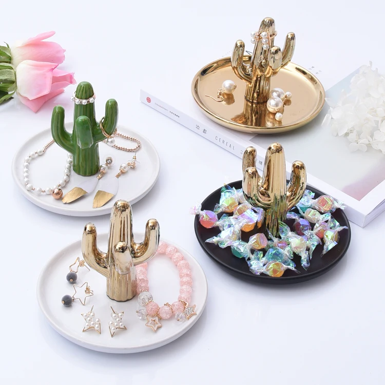 Нордический кактус ювелирные изделия пластины керамические кольца стойки