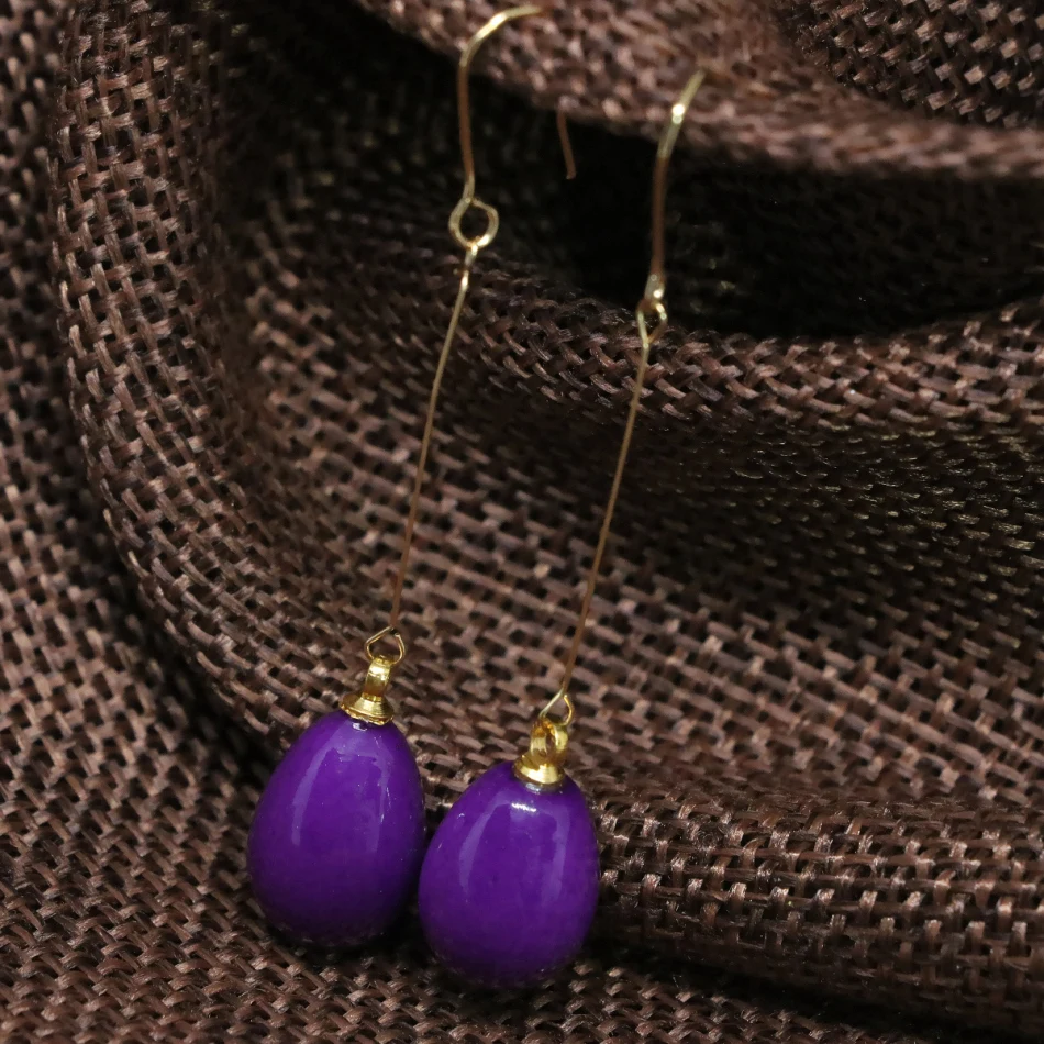 Многоцветная длинные серьги для женщин Яркие цвета краски выпечки стекло Teardrop 9*13