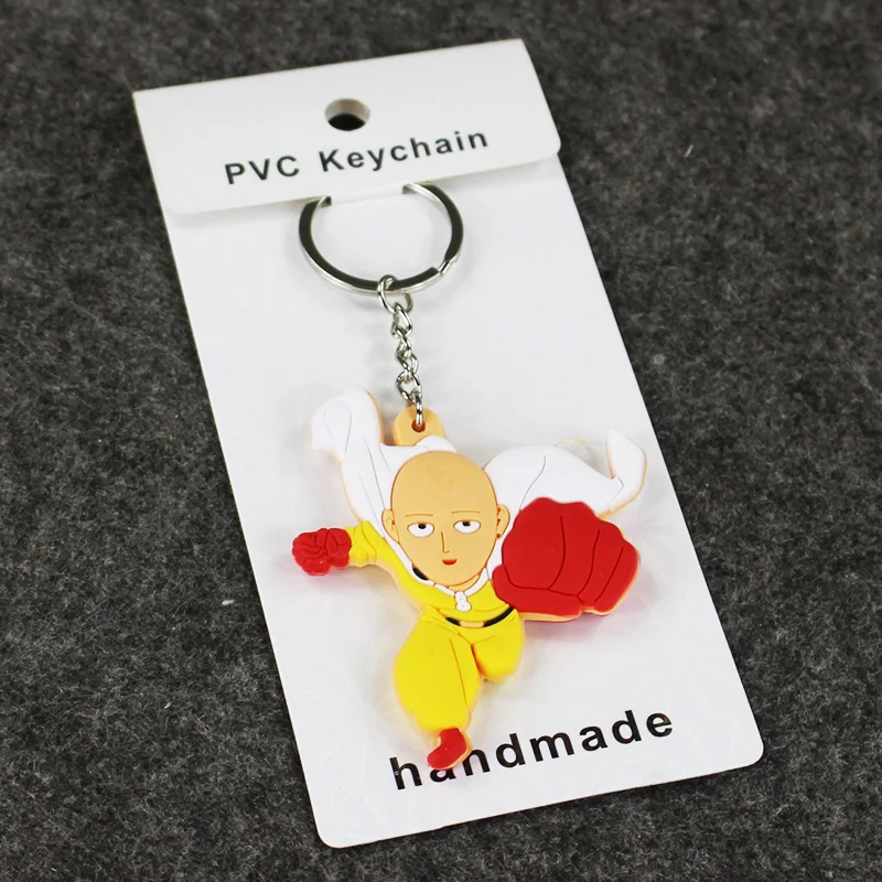 One Punch Man ПВХ брелок Сайтама ручной работы в стиле аниме подарок куртка из