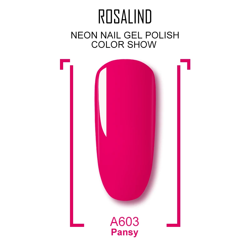 A603 ROSALIND неоновый Гель-лак для ногтей набор Vernis полупостоянные гибридные лаки для маникюра UV Soak Off Primer Poly Gel Base Top Coat - Цвет: A603