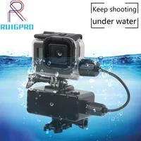 waterproof power bank diving protection housing case charging for gopro hero 7 6 5 4 3 black underwater battery shooting set