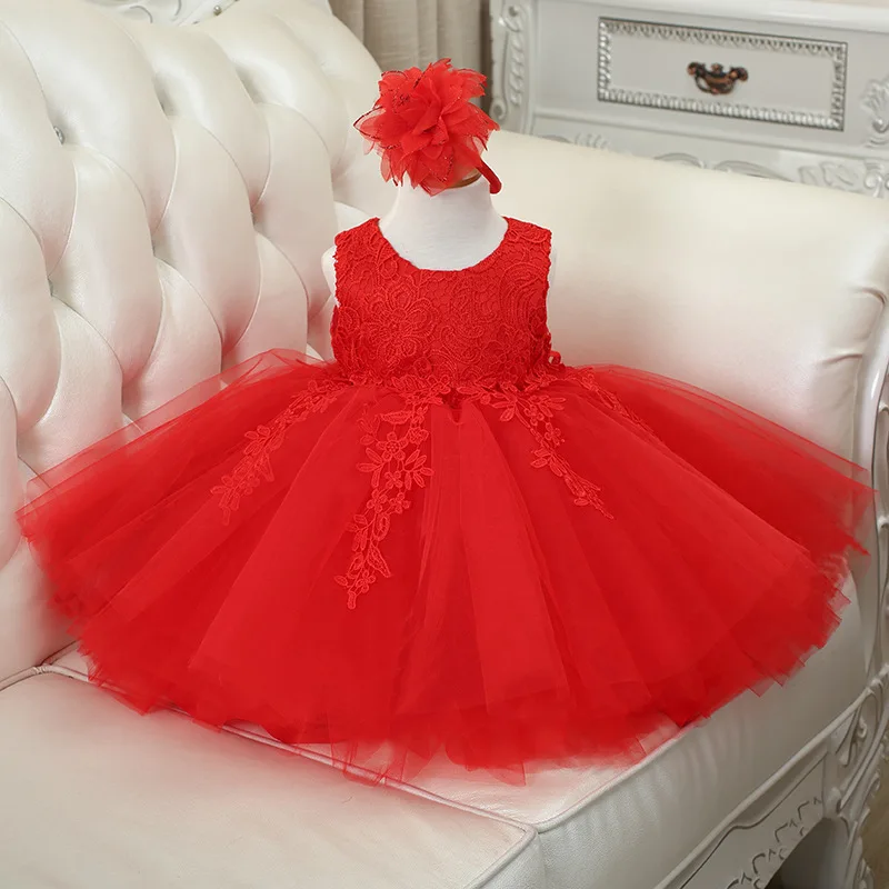 Flower Baby Girl Summer Dress For Wedding Tulle Tutu Kids Birthday Party Dresses Beautiful Lace Christening Gown | Детская одежда и