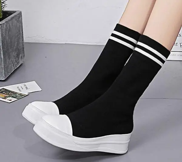 Zapatos Mujer Обувь на танкетке Женские туфли лодочки Chaussure Femme Модные женские зимние