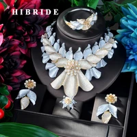 hibride fashion big 4 pcs flower pendant luxury women jewelry set for bridal party accessories jewelry party gifts n 917