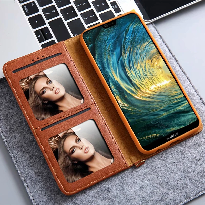 Чехол для Huawei P20 Lite Pro чехол P20Lite из искусственной кожи с откидной крышкой складной