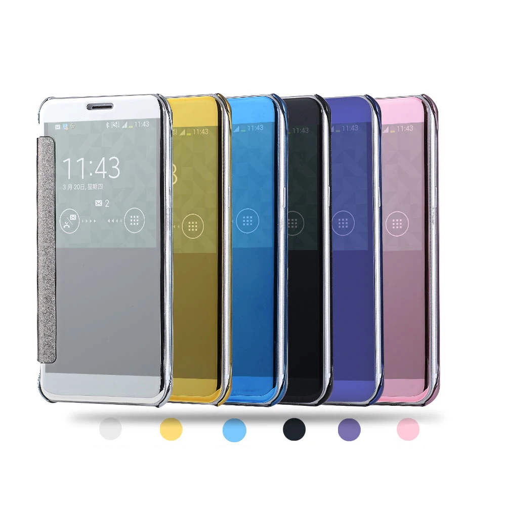 Зеркальная поверхность Чехол С Откидывающейся Крышкой для Samsung Galaxy J1 J3 J5 J7 A3 A5 A7 A8