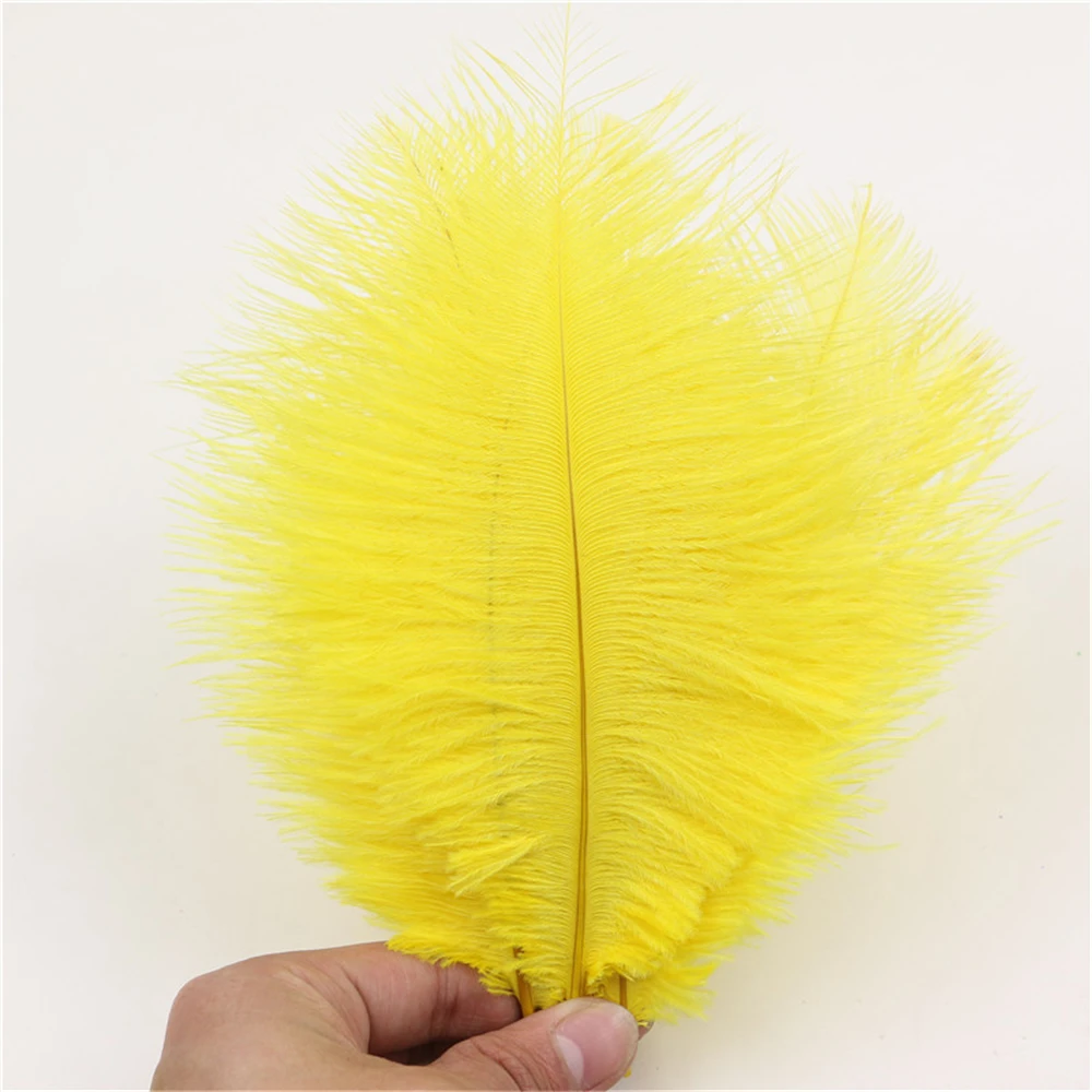 Желтые Страусиные перышки 15 20 см свадебные украшения вечерние декоративные