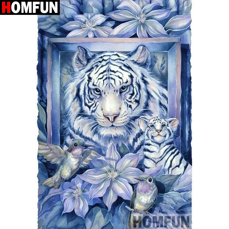 Алмазная живопись HOMFUN Тигр алмазная вышивка 5D сделай сам с полными