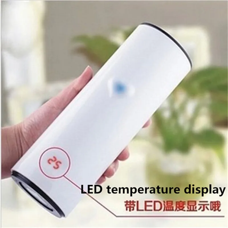 

280ml Sparkling water bottle temperature Change Color Tea Cup Touch Sensing Cup With LED Display Vacuum Love Warming Up Mug Cup
