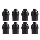 Черная подставка для лампы E27, патрон для лампы 110-220 В, цоколь светильник пы E27