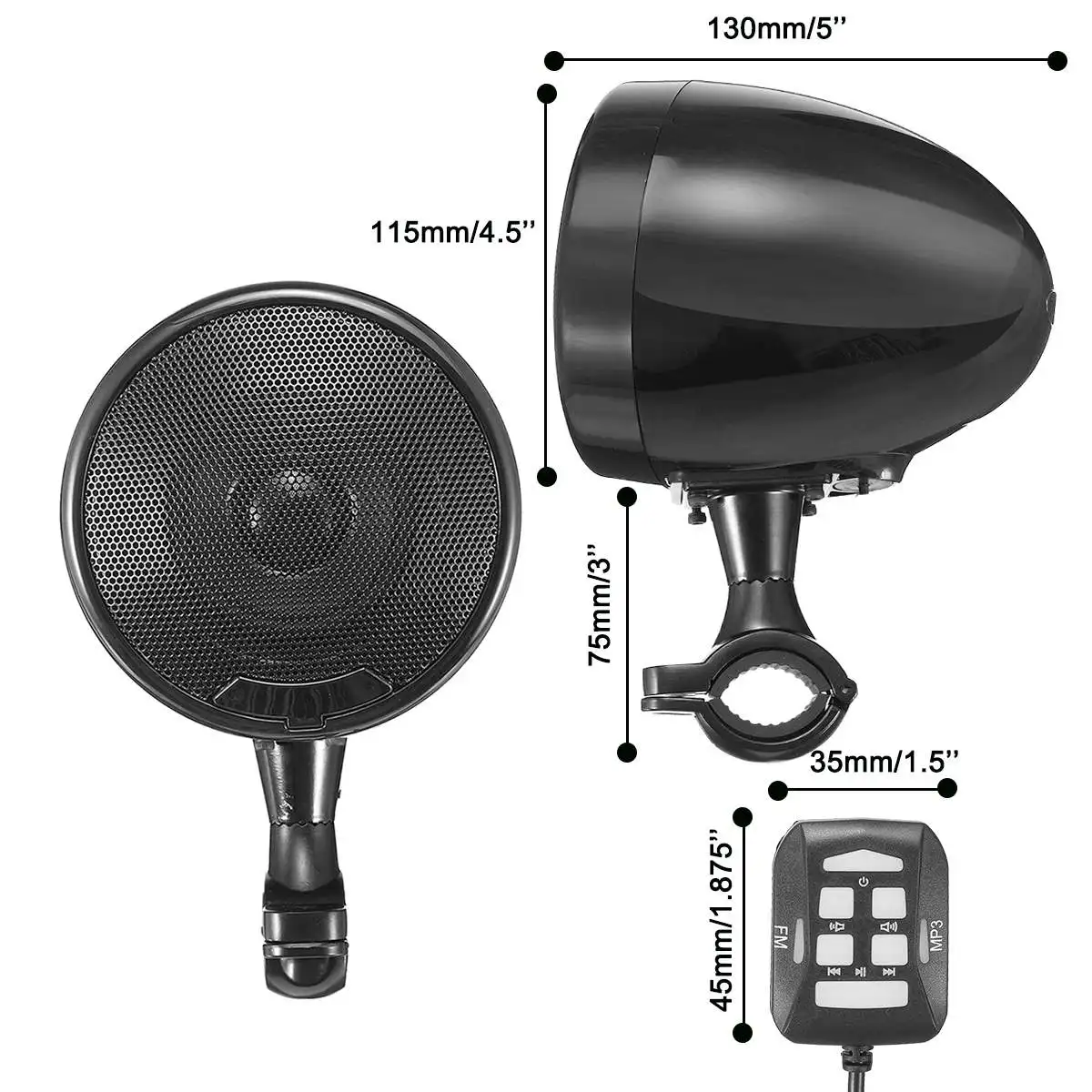 600 Вт Mp3 музыкальный аудио плеер Bluetooth колонки для мотоцикла водонепроницаемый портативный стерео с радиотюнер FM