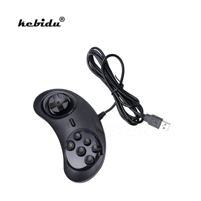 Игровой контроллер kebidu 6 кнопок USB SEGA держатель джойстика для ПК MAC Mega Drive|usb gamepad|game