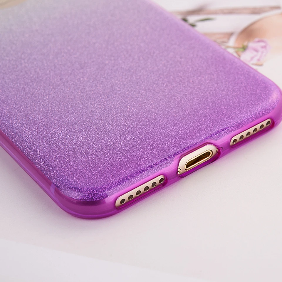 For iphone 7 Rainbow Glitter 2 in 1 TPU Case SE 5 5S 6 6S 8 Plus X Cover Silicone Cases OnePlus One 3 3T 5T Soft Fundas |