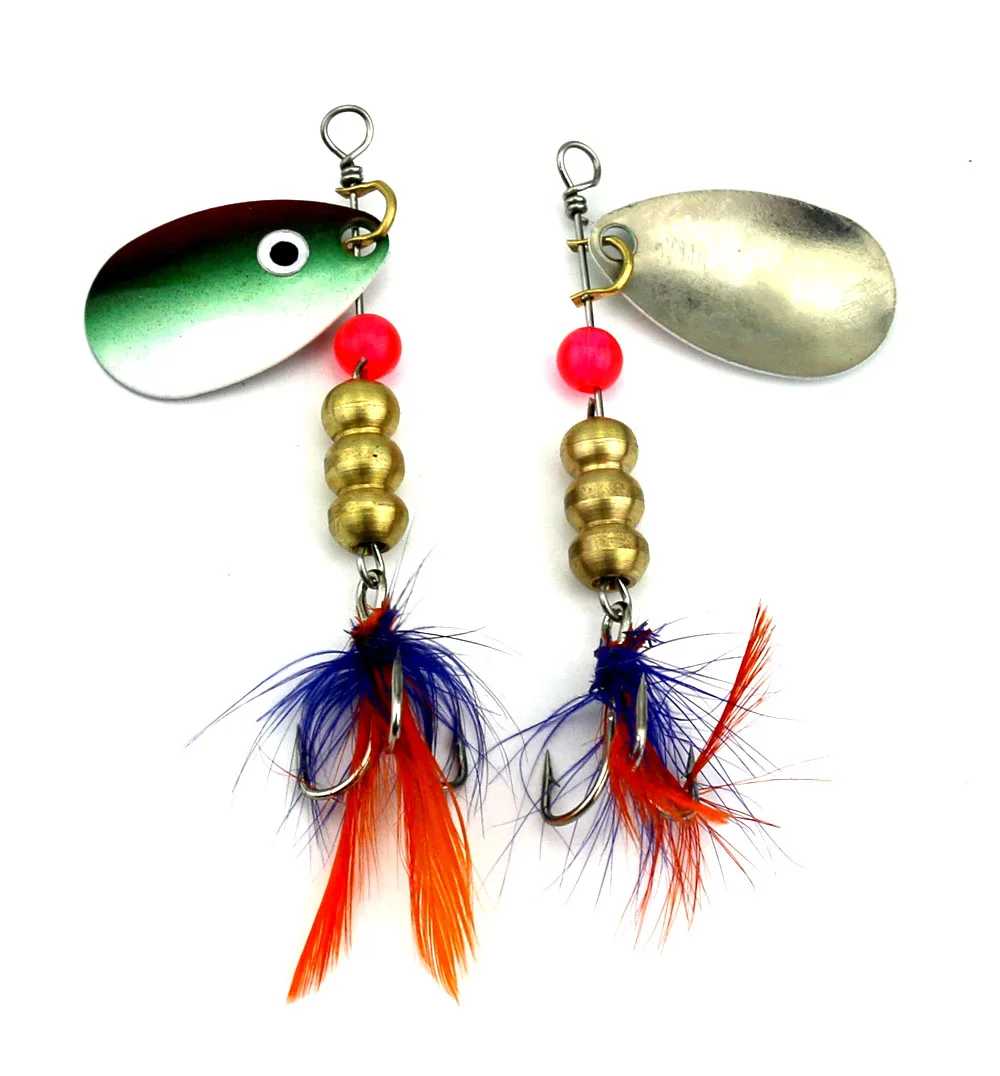 

10 pcs Bass Spinner baits Fishing Lures Metal SpinnerBait 5.7g Noise Bait Fishing feather Hook Isca Artificial lure(SP062)