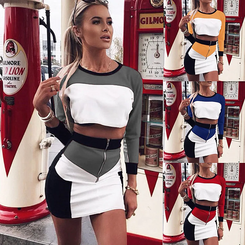 2019 женское платье из двух частей спортивное robe femme vestidos de fiesta ropa femenina primavera