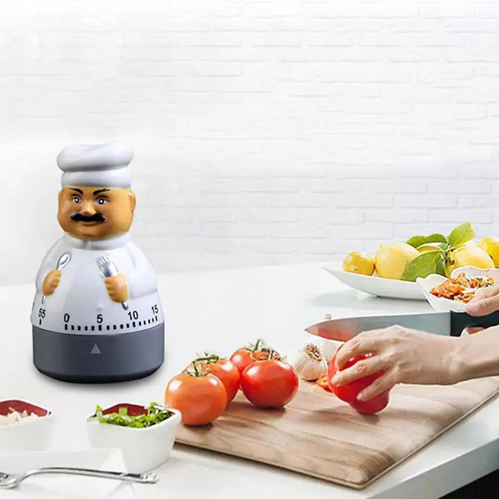 

Новый 60 минут милый шеф-повар в форме механического приготовления кухня таймер циферблат будильник