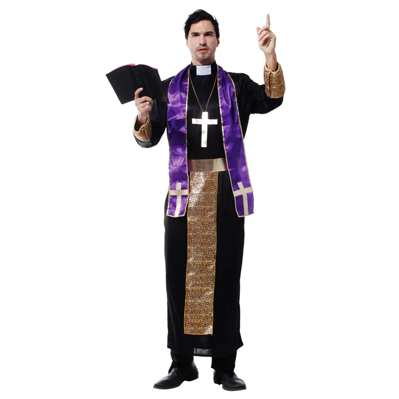 

Men Jesus Missionary Priest Costume Adult Male Cosplay Costumes Carnival Party Purim Halloween Christmas