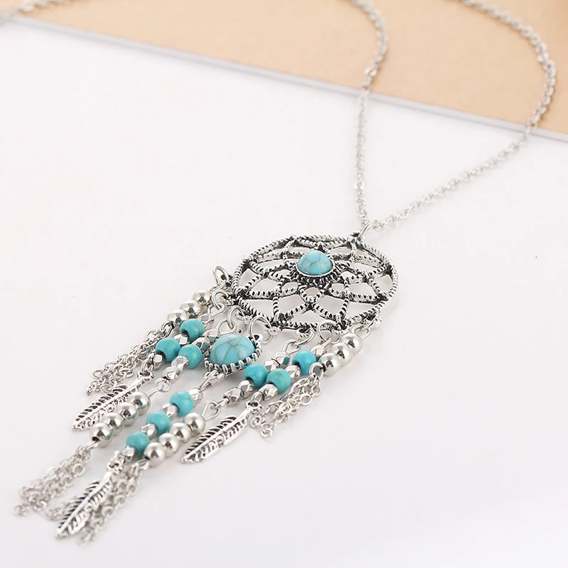 Ожерелье IF ME Hot New Dream Catcher ожерелье с подвеской из камня и кисточками в стиле бохо