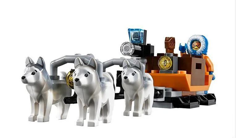 10439 273 шт. Арктический город Helicrane вертолет Хаски Building Block модель наборы для ухода