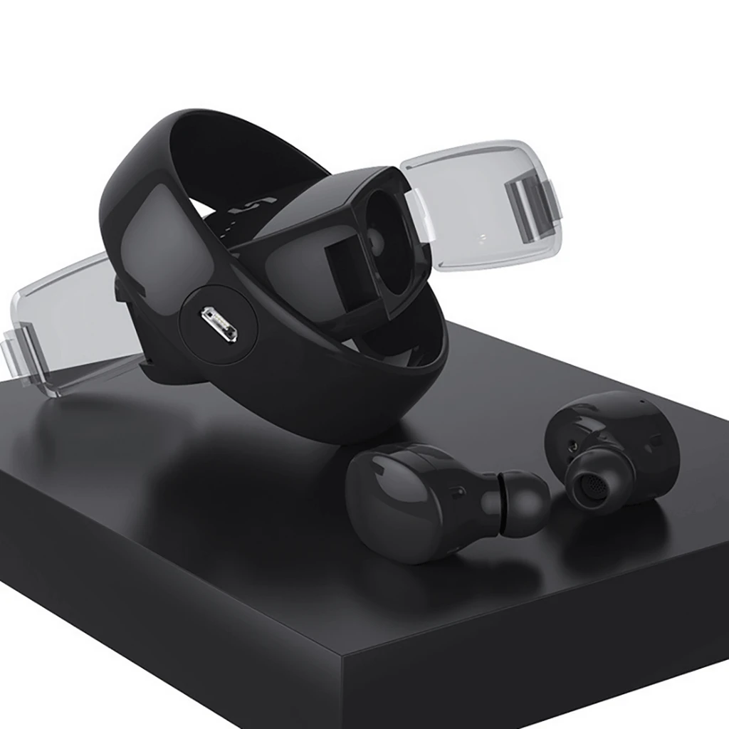 TS02 вращающаяся TWS5.0 Двусторонняя Беспроводная Bluetooth гарнитура для спорта простой