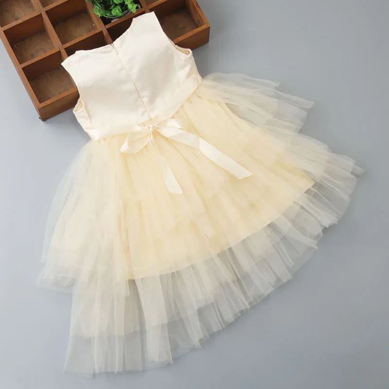 Летнее Детское платье Коллекция 2018 года для дня рождения девочек многослойное