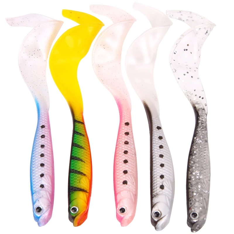 YTQHXY 4pcs/lot 115mm 6.3g Soft Bait Belly Chest Open Fork Tail Simulation Minnow Fishing Lure Swimbait Shaped YE-163 | Спорт и